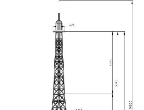 C:\fakepath\Rozměry modelu Eiffelovy věže výkres 1