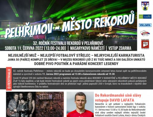 LETÁK 32. ročníku festivalu Pelhřimov – město rekordů